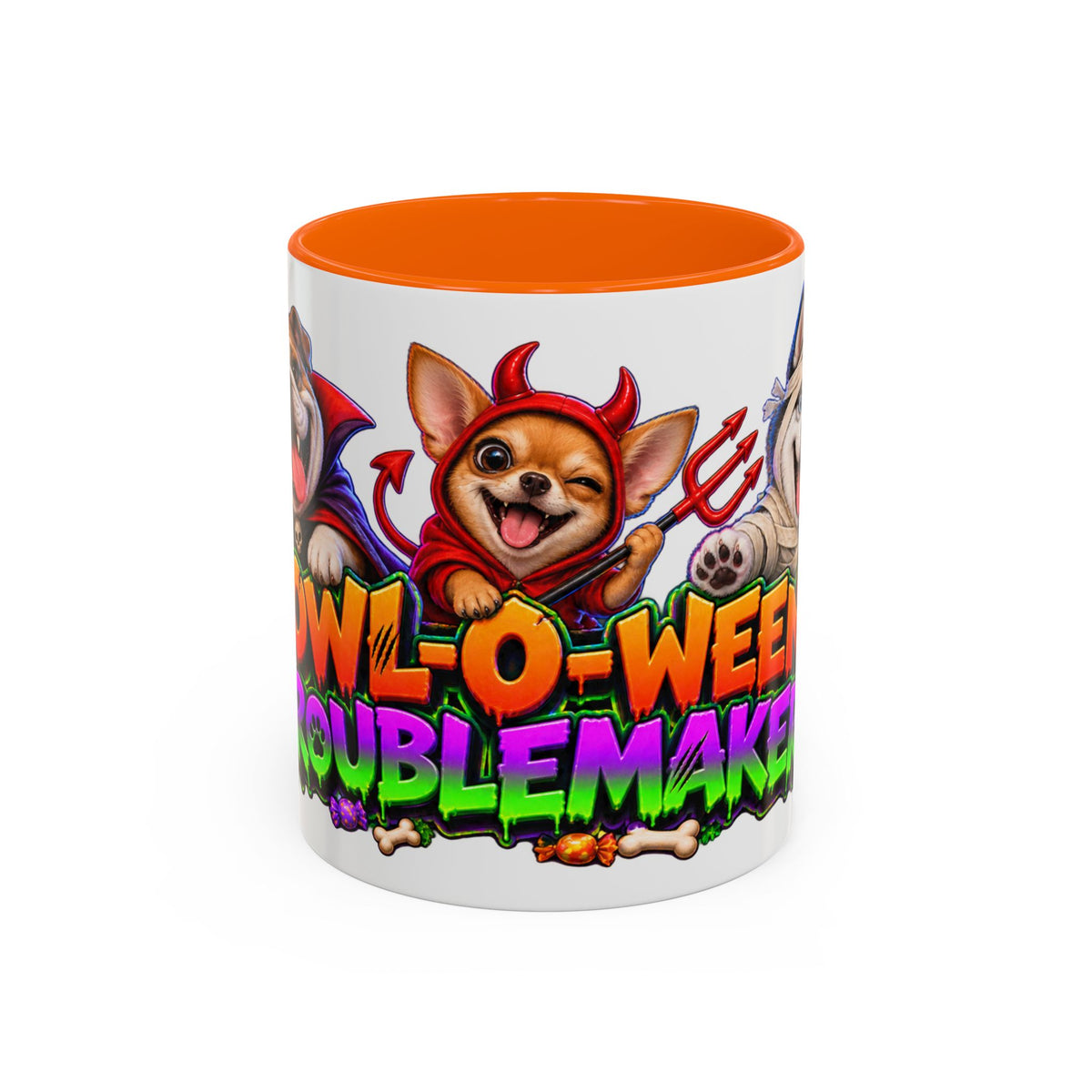 Howl-O-Ween Troublemakers Costume Dogs Halloween White Mug