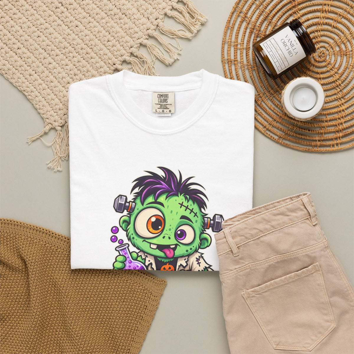 100% Natural. Mostly. – Cute Halloween Lab Monster T-Shirt