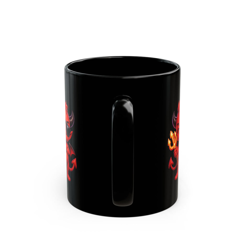 Mischievous Little Devil Halloween Black Mug