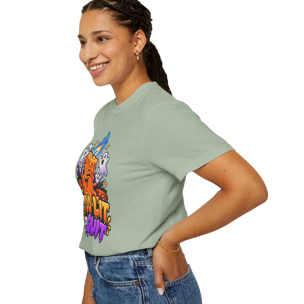 Too Lit to Quit – Funny Halloween Candle T-Shirt
