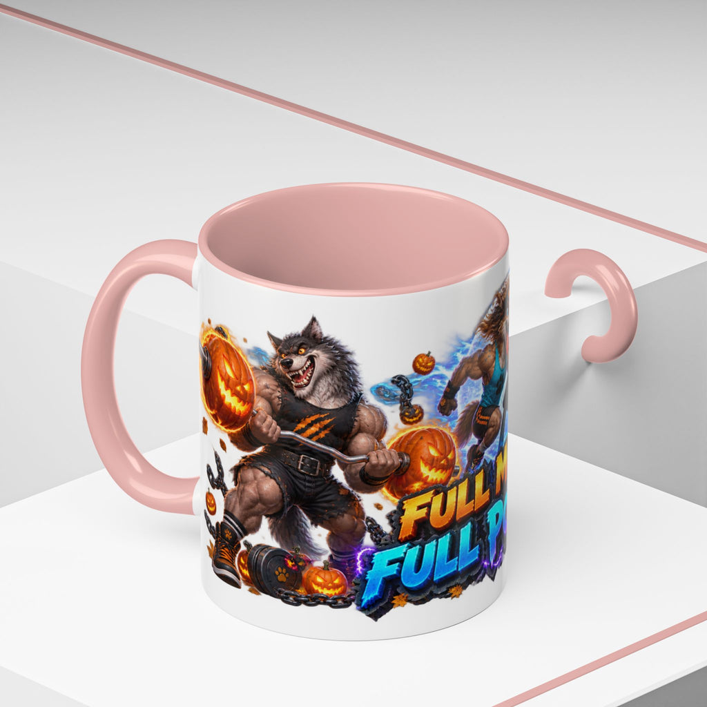 Full Moon Full Power Werewolf Gym Halloween White Mug