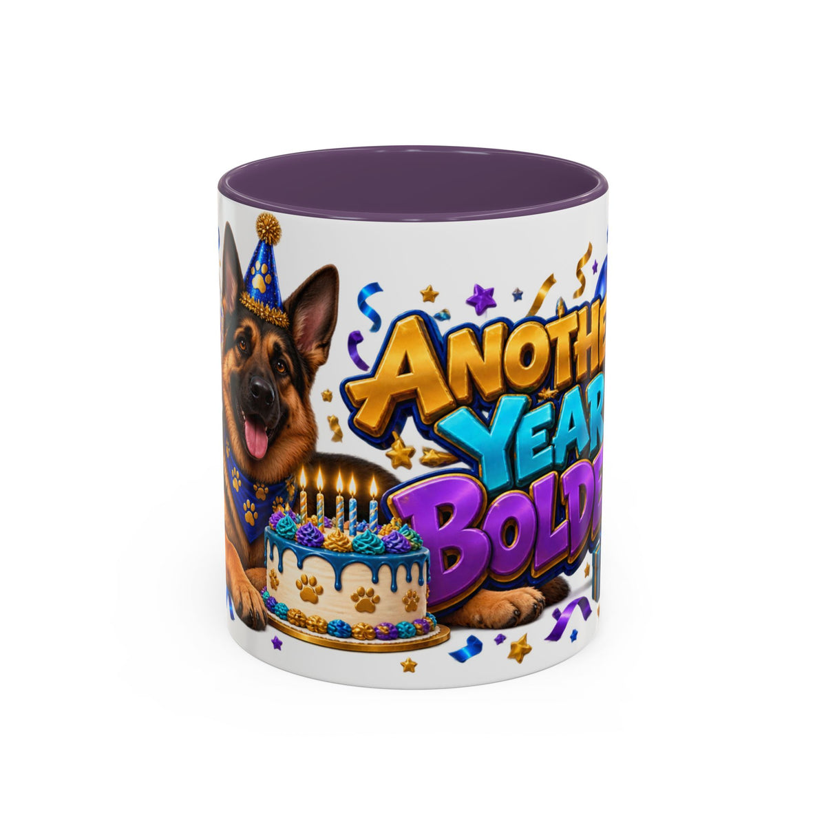 German Shepherd Birthday Mug – Another Year Bolder White Coffee Cup