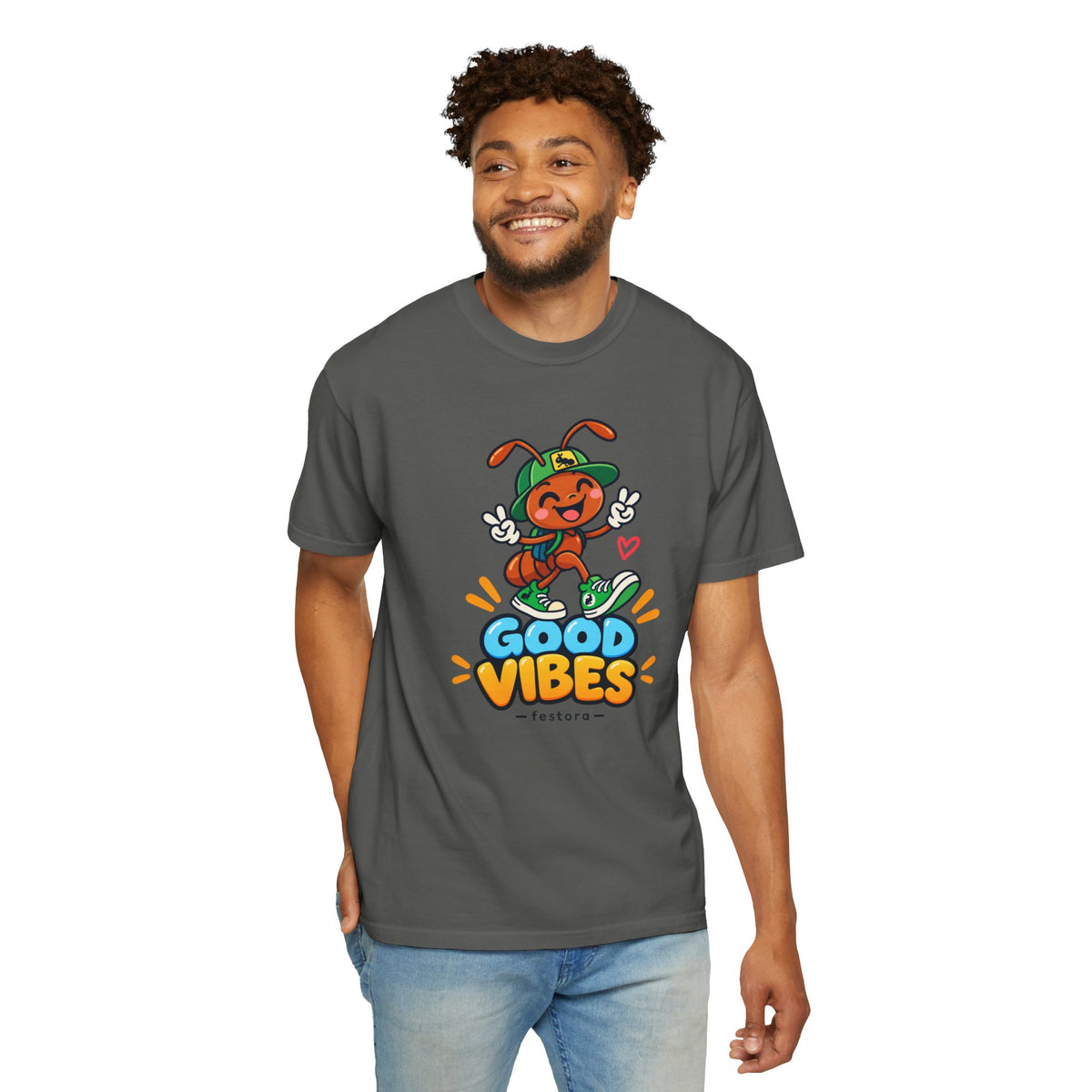 Good Vibes – Happy Ant Graphic T-Shirt