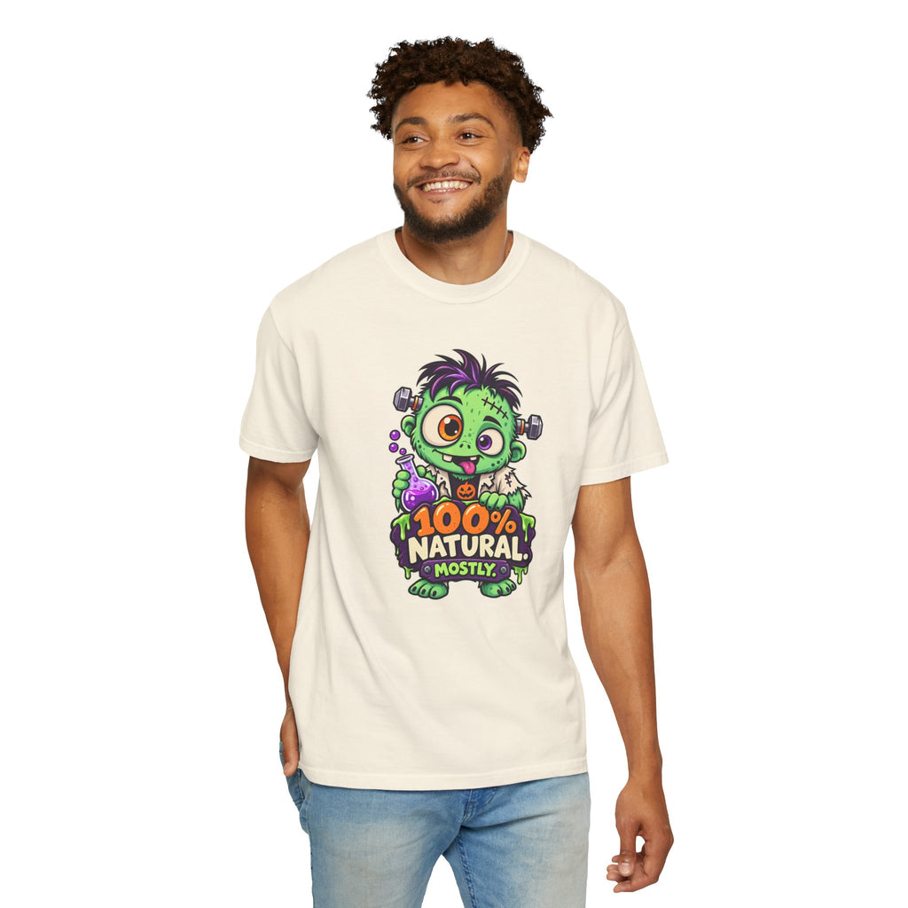 100% Natural. Mostly. – Cute Halloween Lab Monster T-Shirt