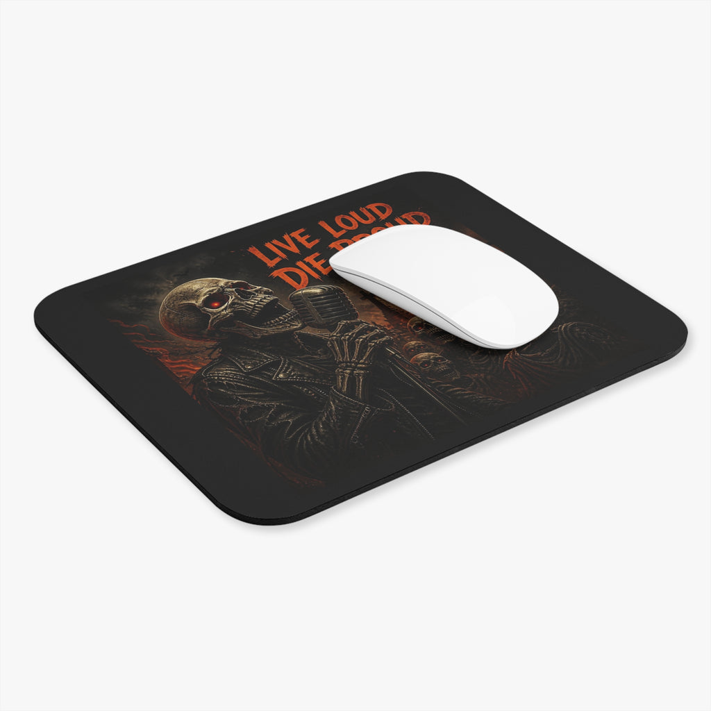 Live Loud Die Proud Skull Rock Mouse Pad