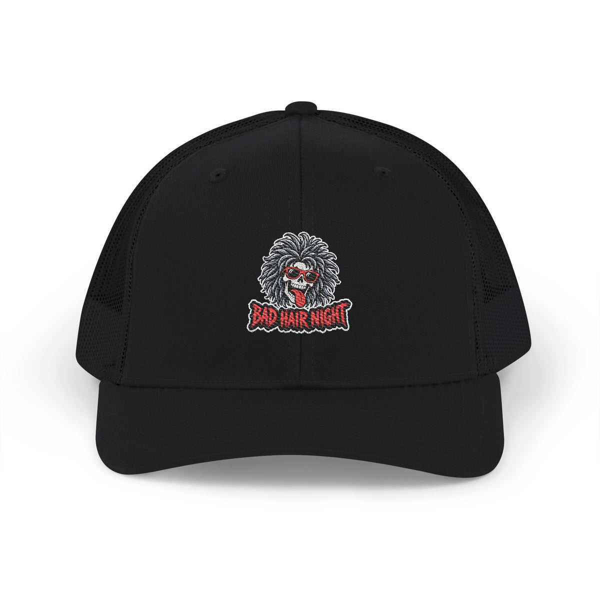 'Bad Hair Day' Skull Trucker Cap — Embroidered Snapback