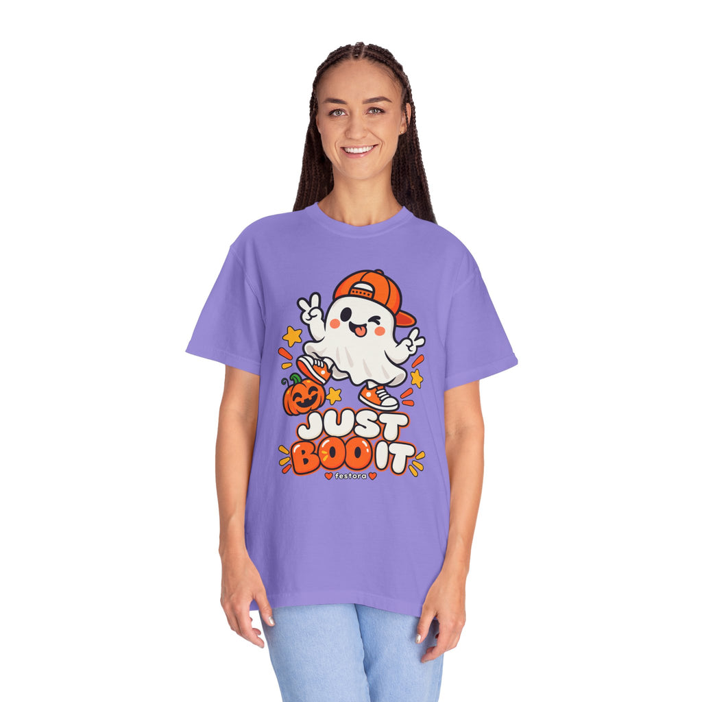 Just Boo It Halloween T-Shirt | Cute Skater Ghost Graphic Tee