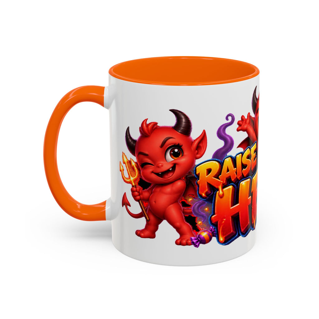 Raise a Little Hell Cute Devils Halloween White Mug