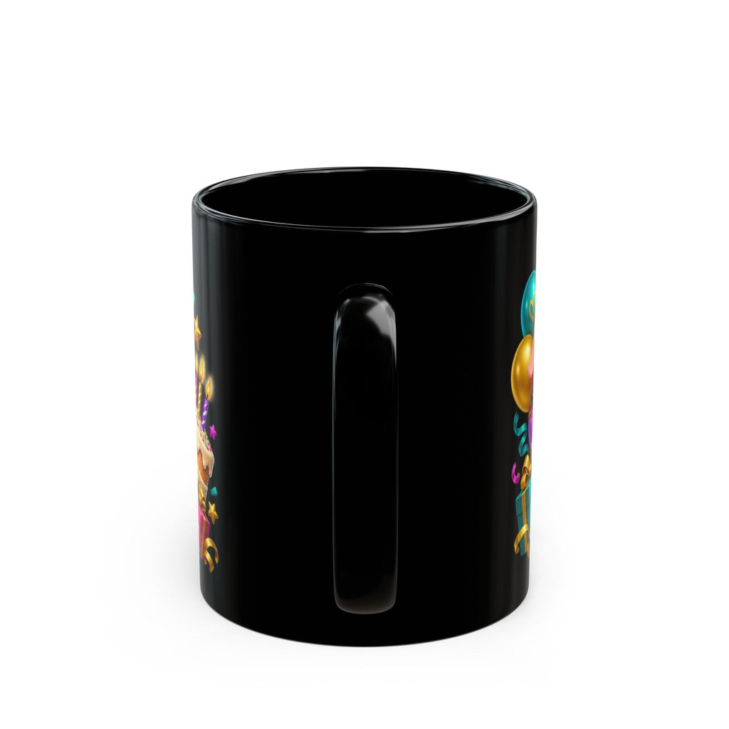 Oink! It’s Your Birthday Black Mug – Funny Pig Birthday Cup, Colorful Party Gift