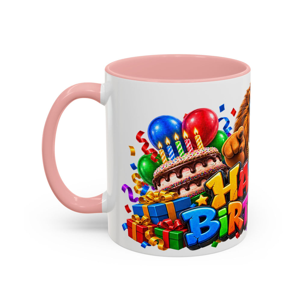 Lion Happy Birthday Mug – Colorful 3D King Celebration Design