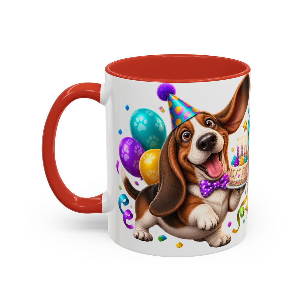 Short Legs Big Birthday Energy Basset Hound White Mug