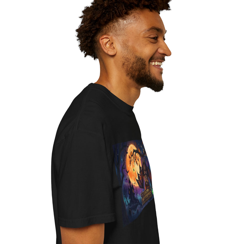 Halloween Night Cat T-Shirt — "Witching Hour" Spooky Moon Graphic Tee