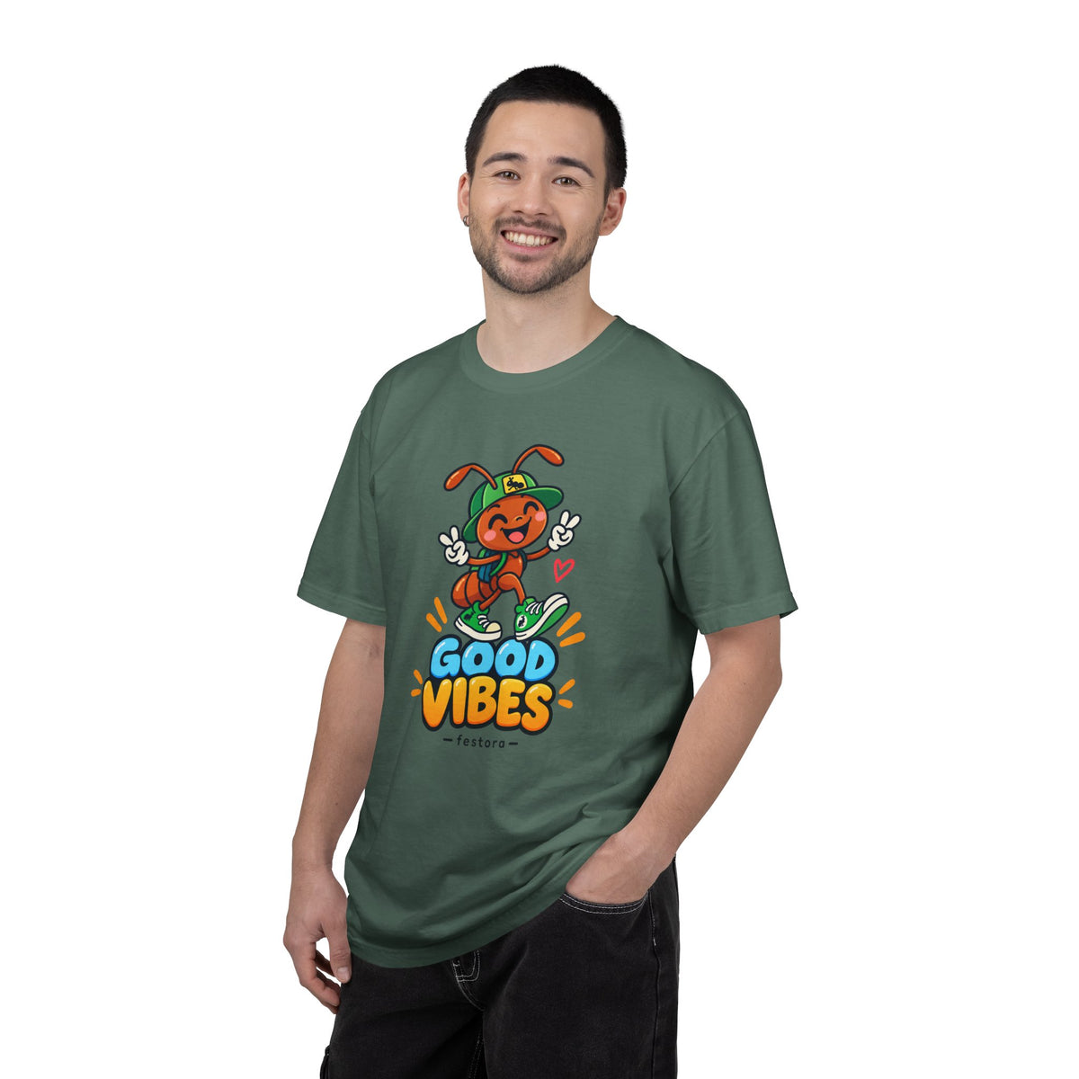 Good Vibes – Happy Ant Graphic T-Shirt