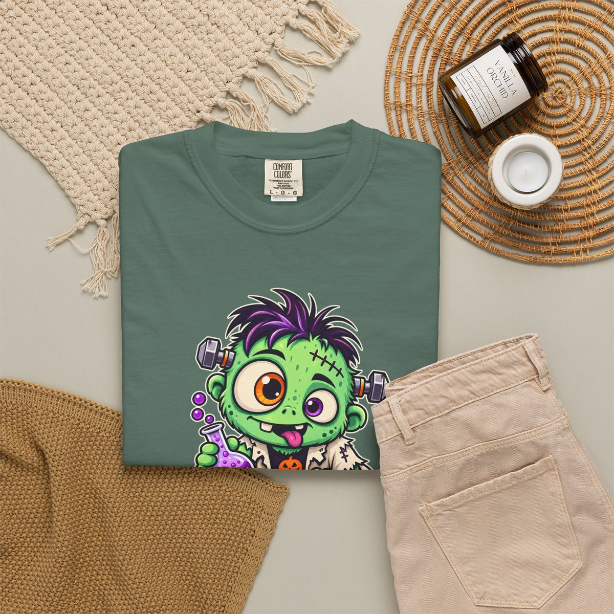 100% Natural. Mostly. – Cute Halloween Lab Monster T-Shirt