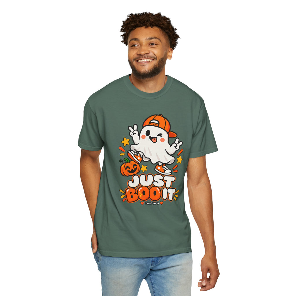 Just Boo It Halloween T-Shirt | Cute Skater Ghost Graphic Tee