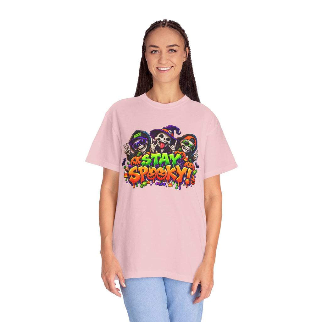 Stay Spooky Halloween T-Shirt – Funny Skeleton Crew Colorful Graphic Tee