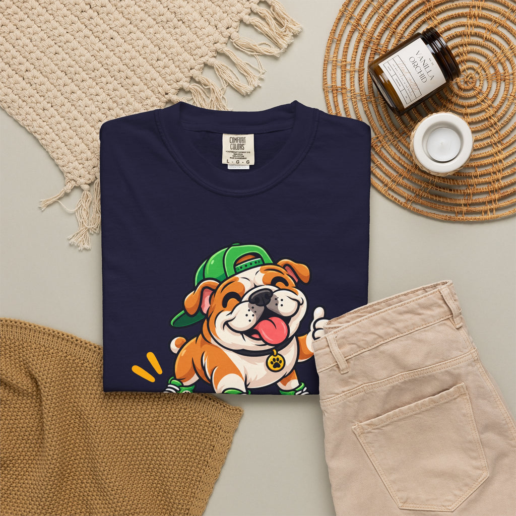 Bark If Happy – Cute Bulldog Graphic T-Shirt