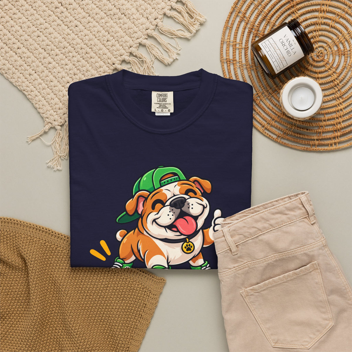 Bark If Happy – Cute Bulldog Graphic T-Shirt