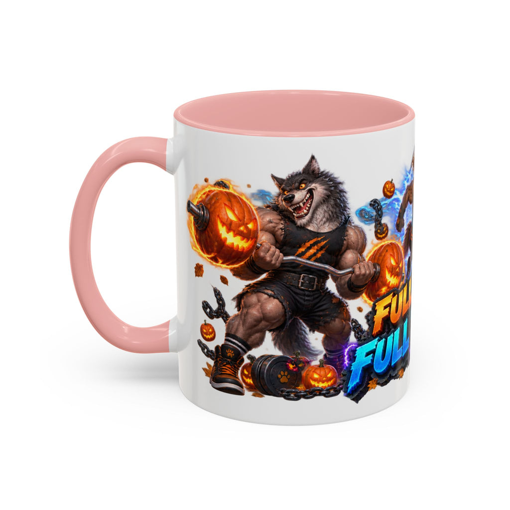 Full Moon Full Power Werewolf Gym Halloween White Mug