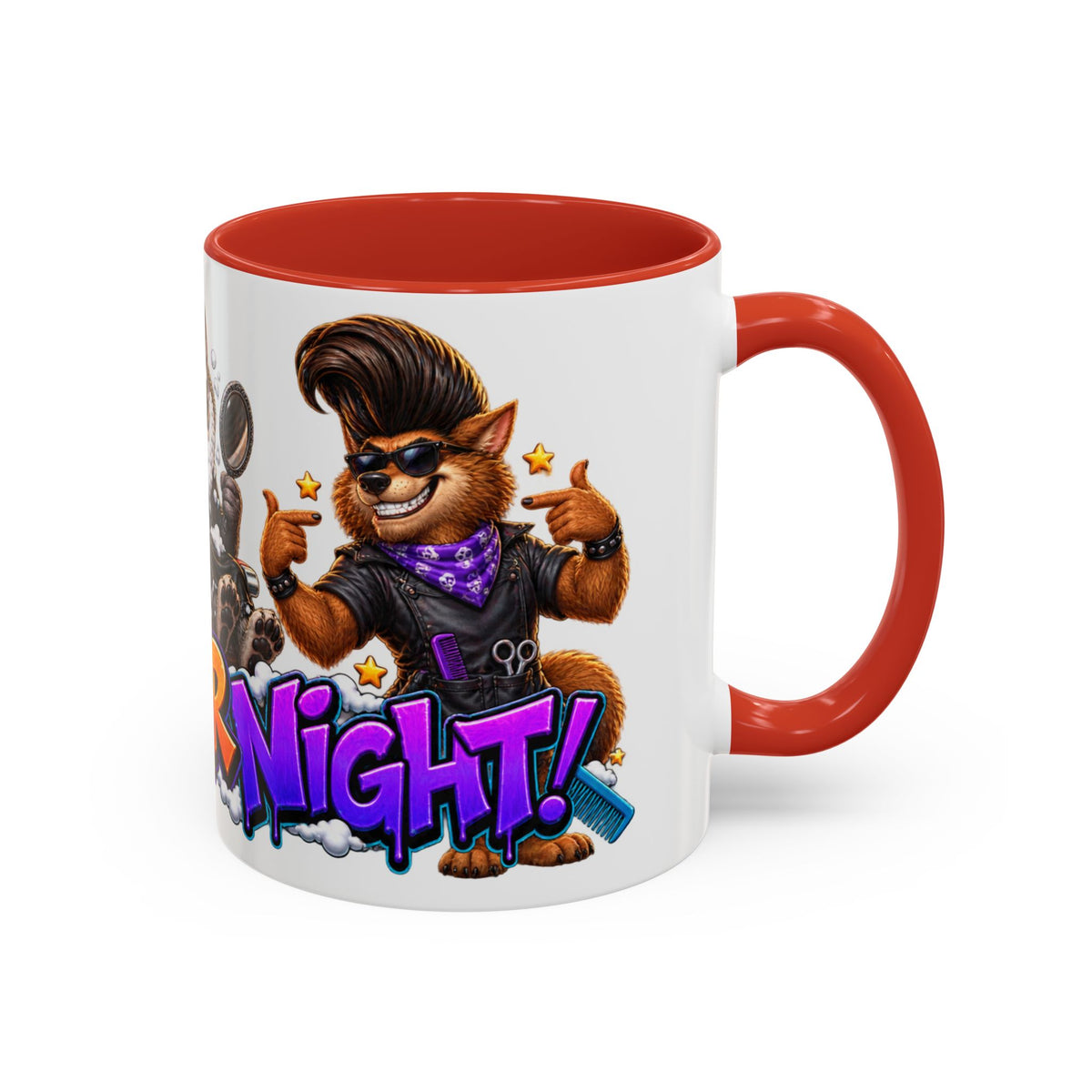 Bad Hair Night Funny Werewolf Barber Halloween White Mug