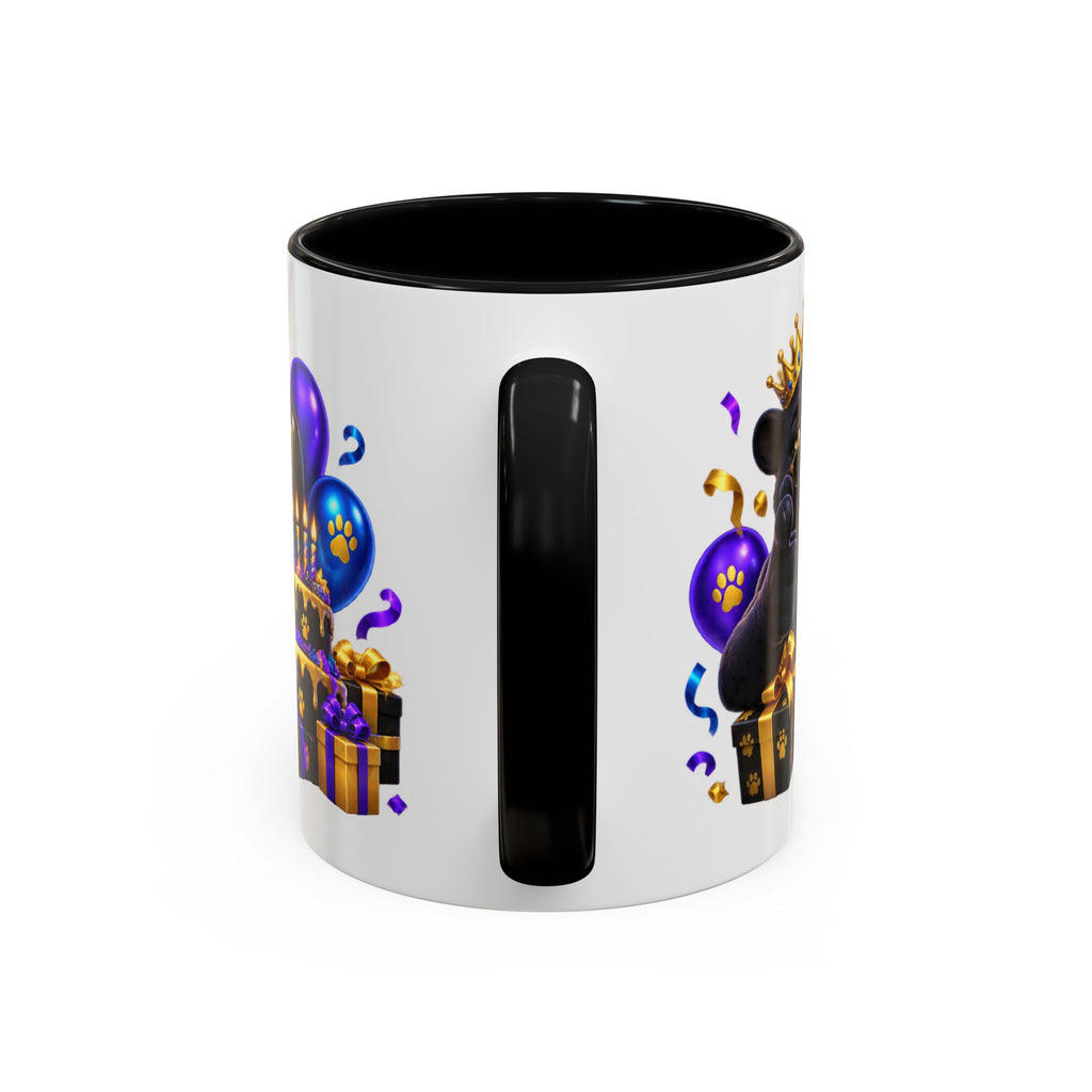 Black Panther Happy Birthday Mug – Purple Blue & Gold Birthday Gift – FestoraShop White Coffee Mug