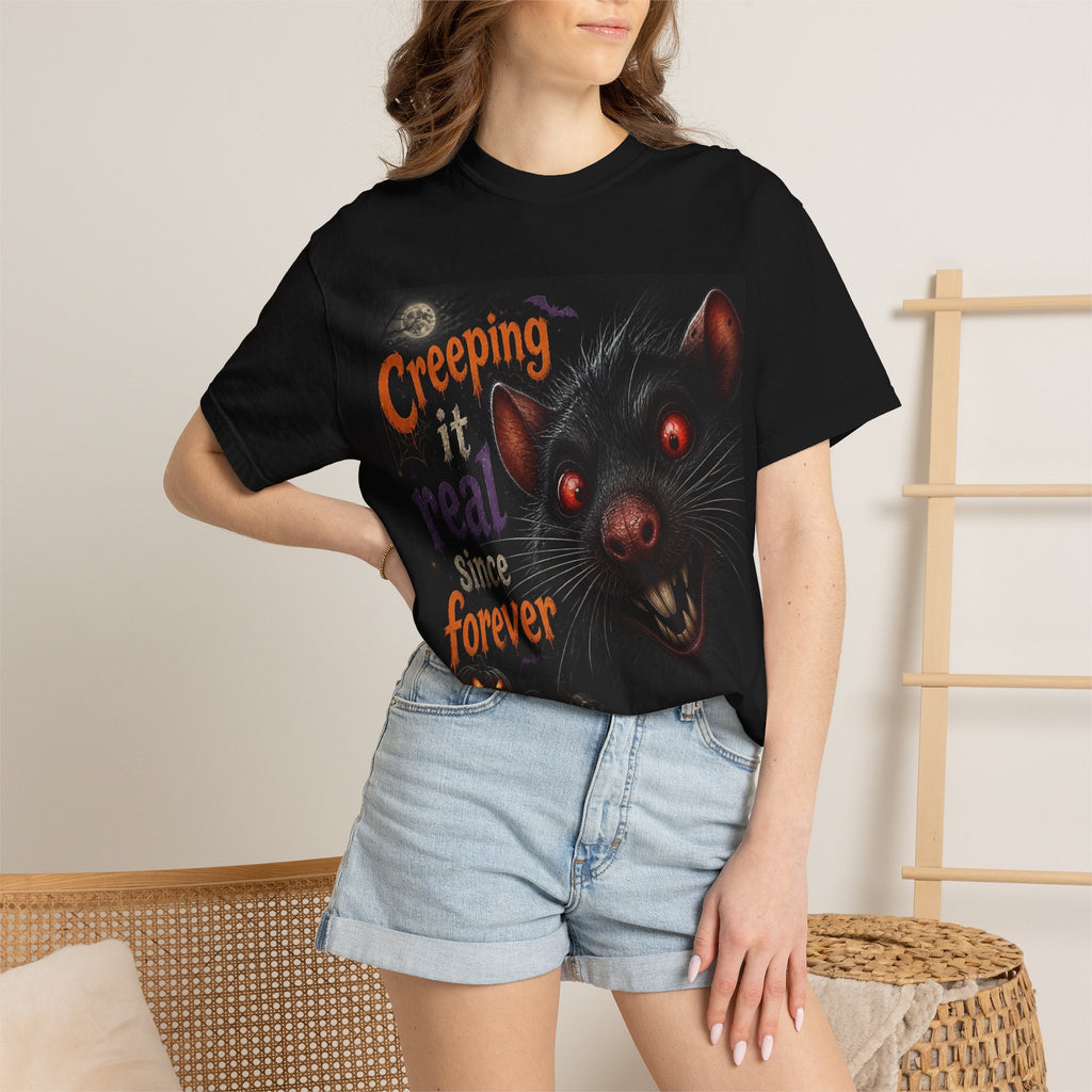 Creeping It Real Since Forever T-Shirt — Retro Halloween Horror Bat Tee