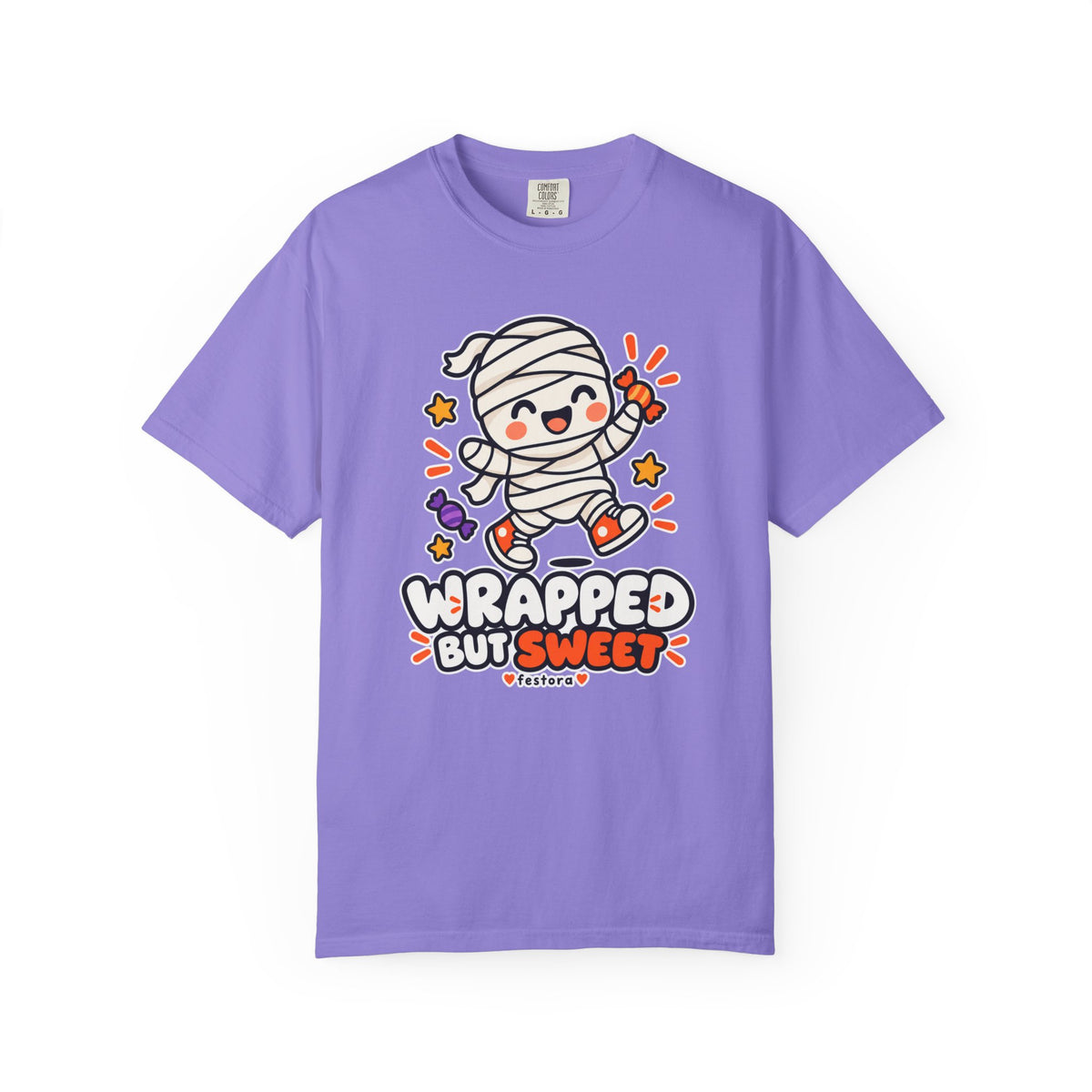 Wrapped but Sweet Halloween T-Shirt | Cute Mummy Graphic Tee