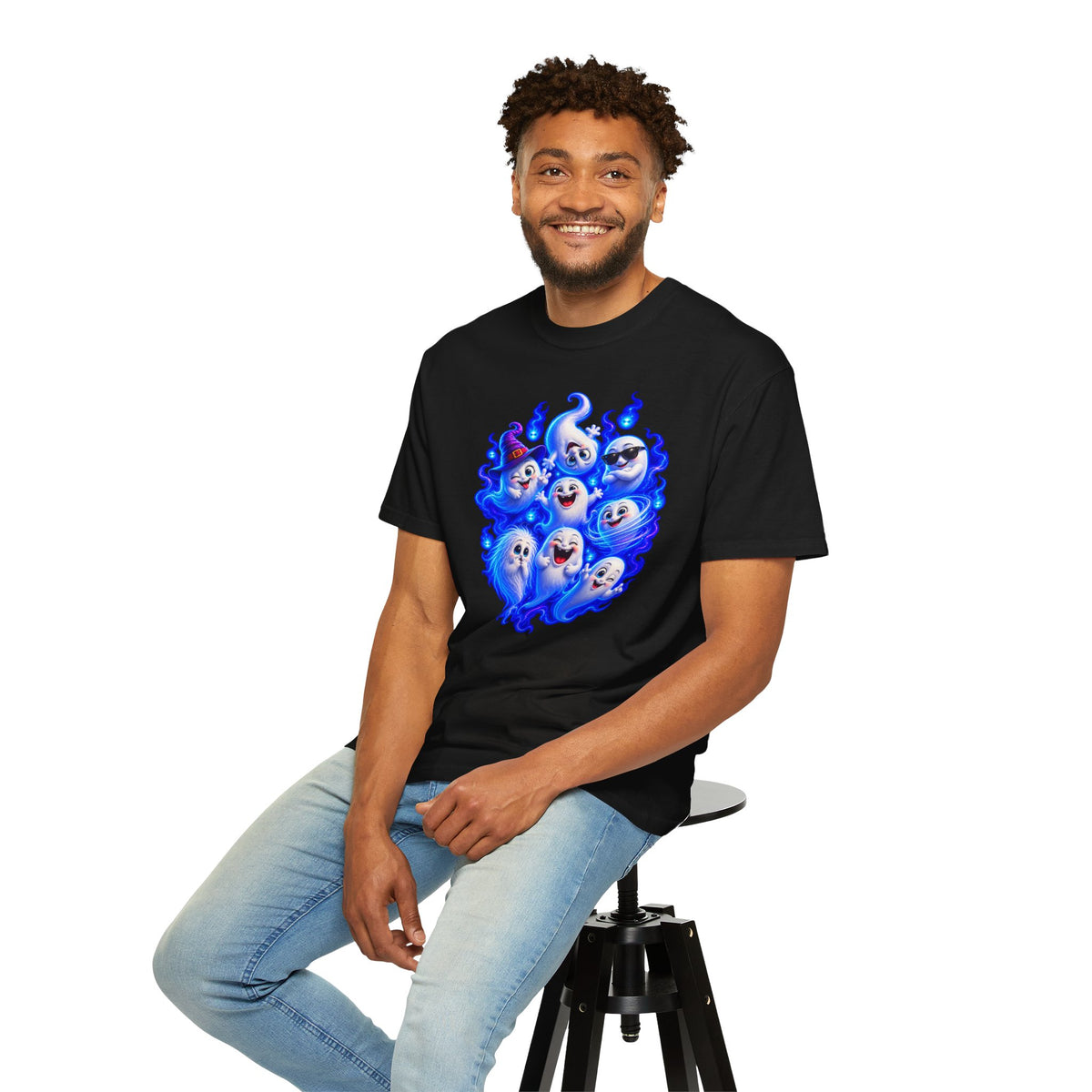 Ghost Squad T‑Shirt — Cute Blue Spirits Halloween Tee