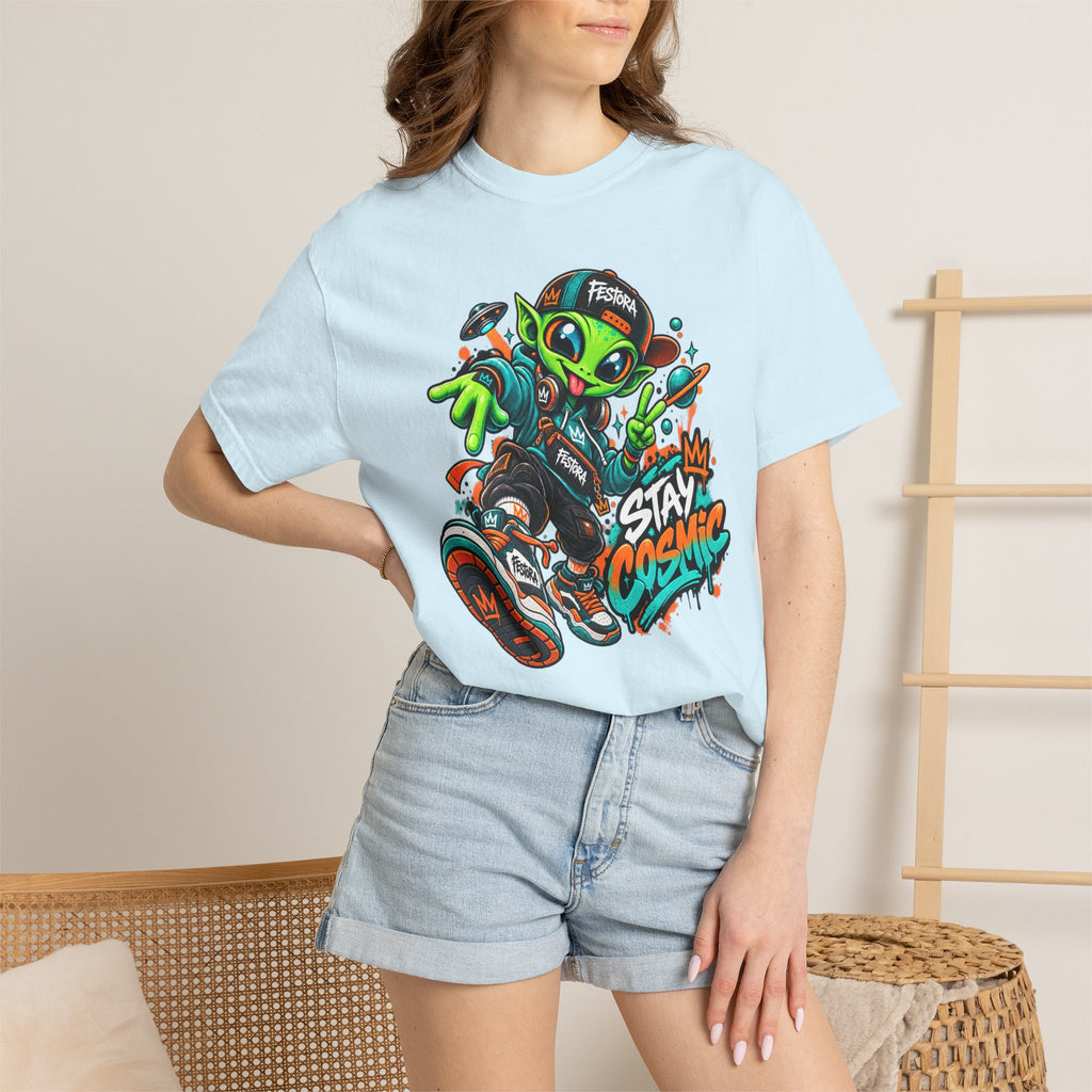 Alien Streetwear T-Shirt — “Stay Cosmic” Graphic Tee