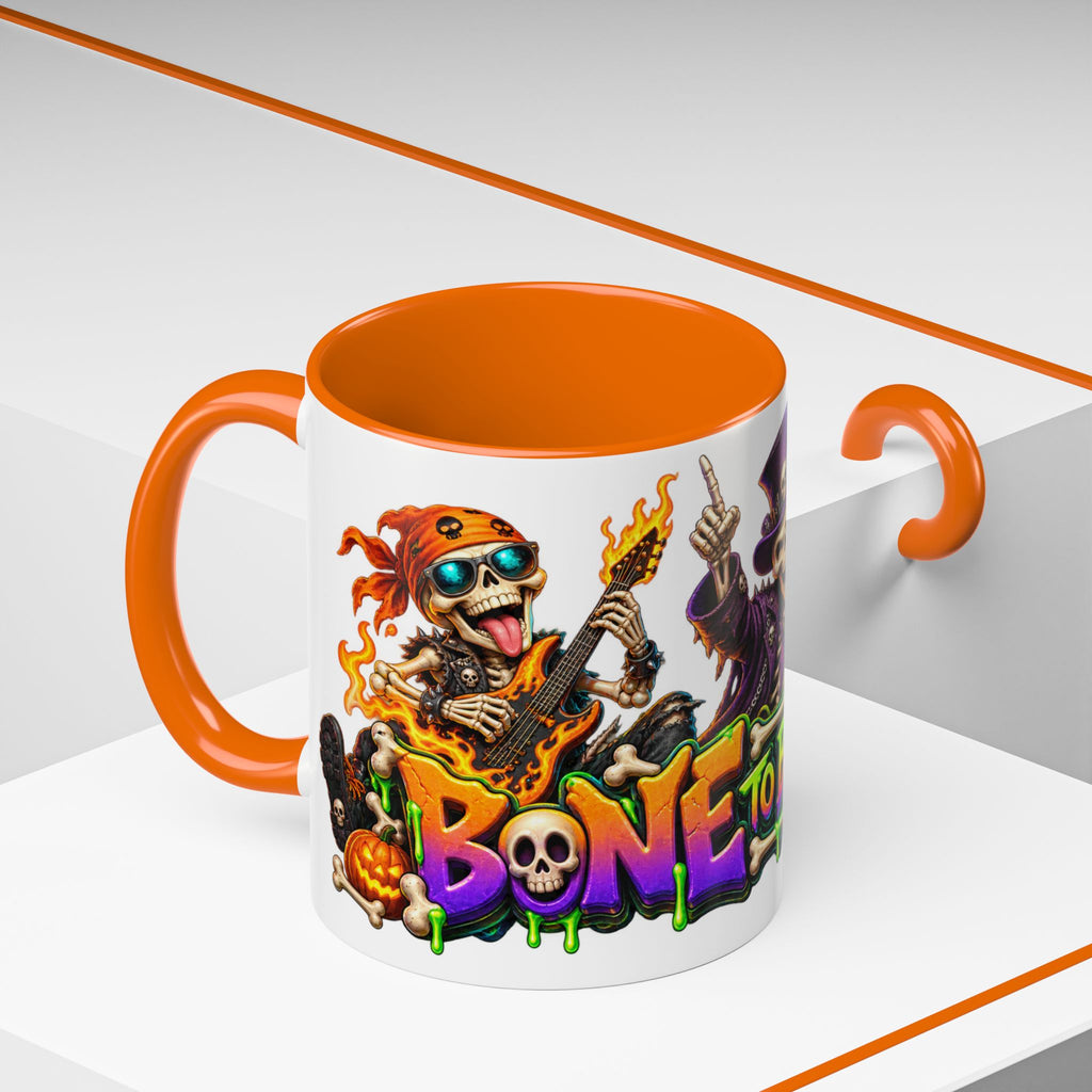 Bone to Be Wild Skeleton Crew Halloween White Mug
