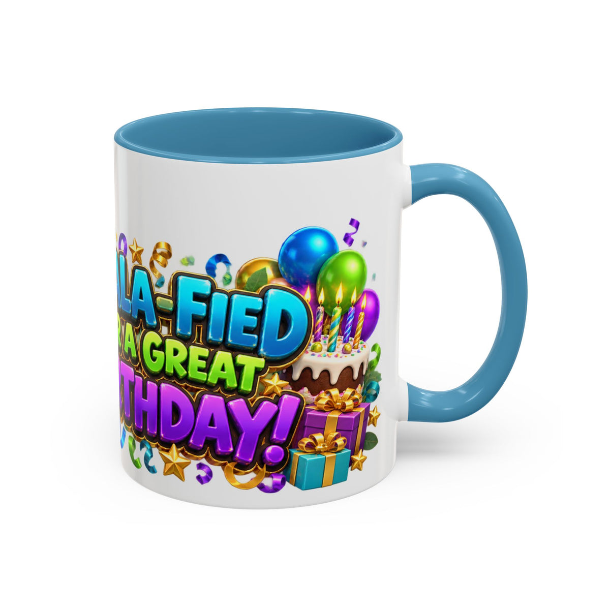 Koala-Fied for a Great Birthday White Mug – Cute Koala Birthday Cup, Colorful Fun Party Gift