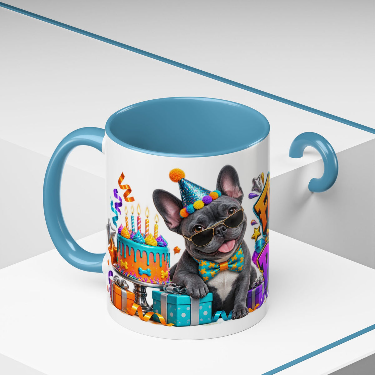 Frenchie Mode Party On French Bulldog Birthday White Mug