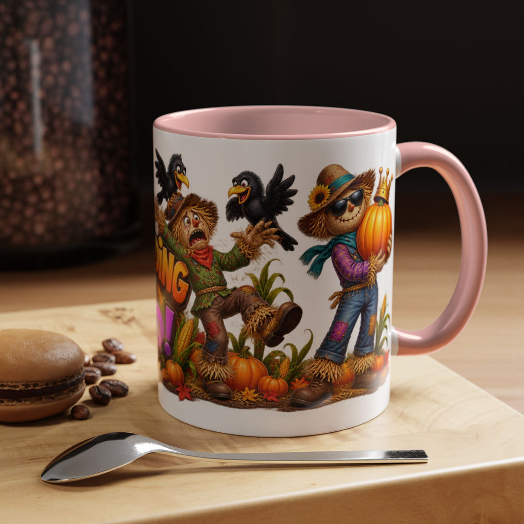 Outstanding in Our Field Funny Scarecrow Halloween White Mug
