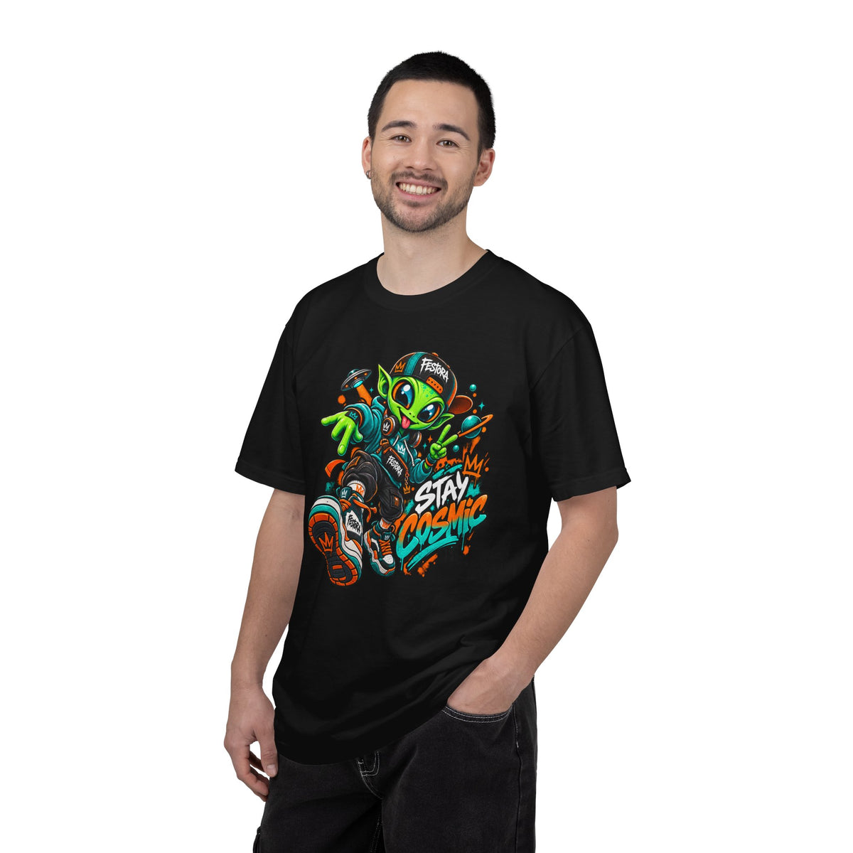 Alien Streetwear T-Shirt — “Stay Cosmic” Graphic Tee