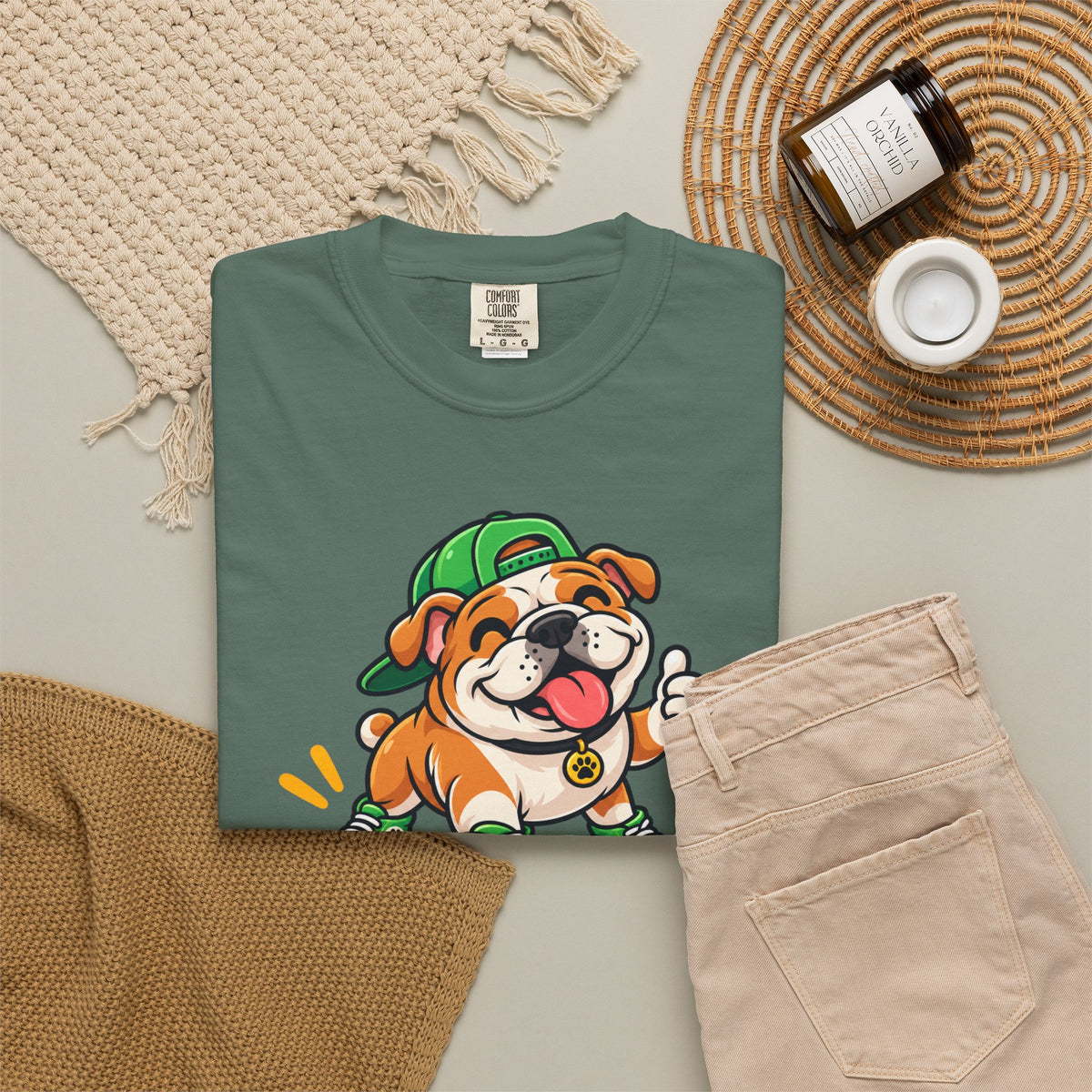 Bark If Happy – Cute Bulldog Graphic T-Shirt