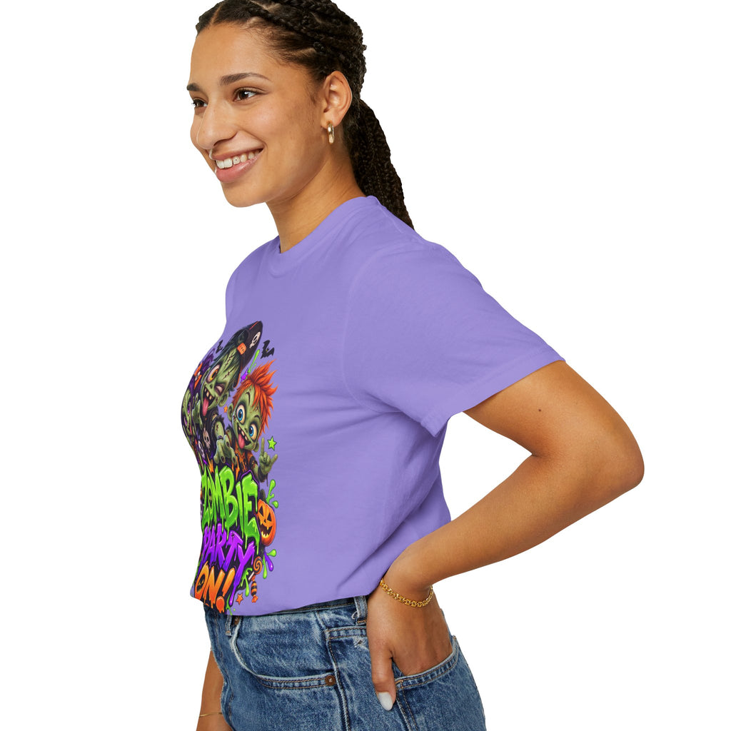 Zombie Party On! – Halloween Zombie Crew Graphic T-Shirt