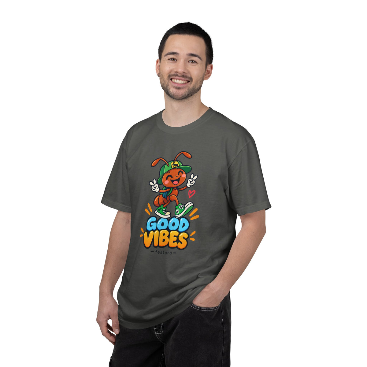 Good Vibes – Happy Ant Graphic T-Shirt