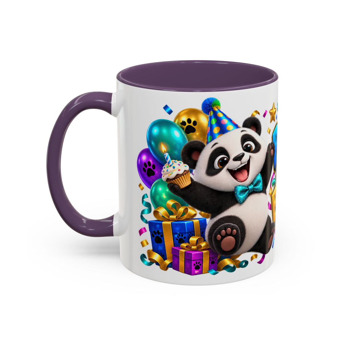 Panda-Monium! It’s Your Birthday White Mug – Cute Panda Birthday Cup, Colorful Fun Party Gift