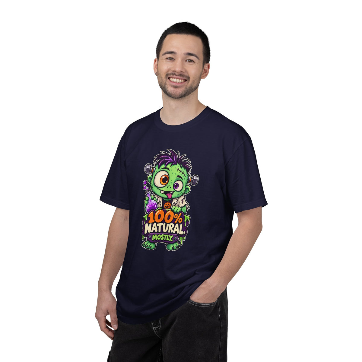 100% Natural. Mostly. – Cute Halloween Lab Monster T-Shirt