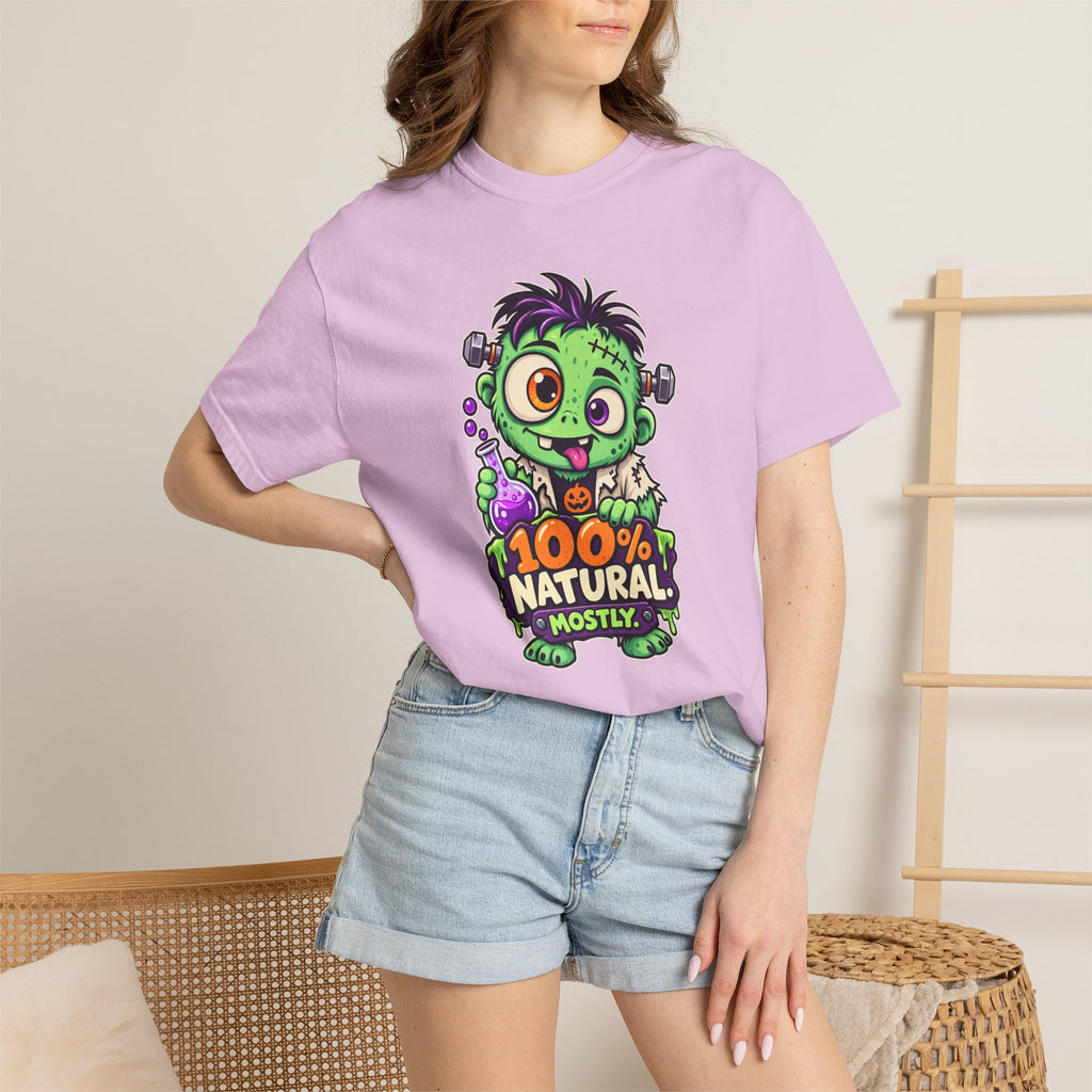 100% Natural. Mostly. – Cute Halloween Lab Monster T-Shirt