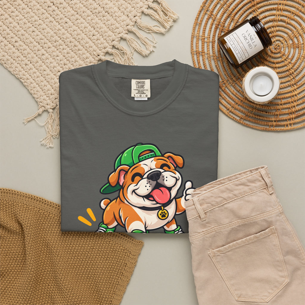 Bark If Happy – Cute Bulldog Graphic T-Shirt