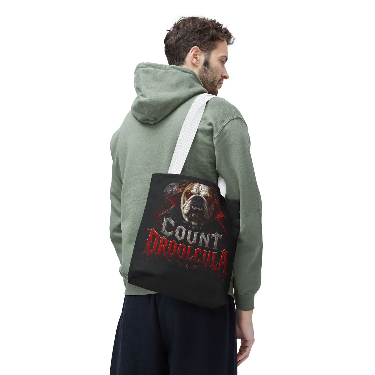 Count Droolcula Tote Bag — Halloween Bulldog Vampire Tote