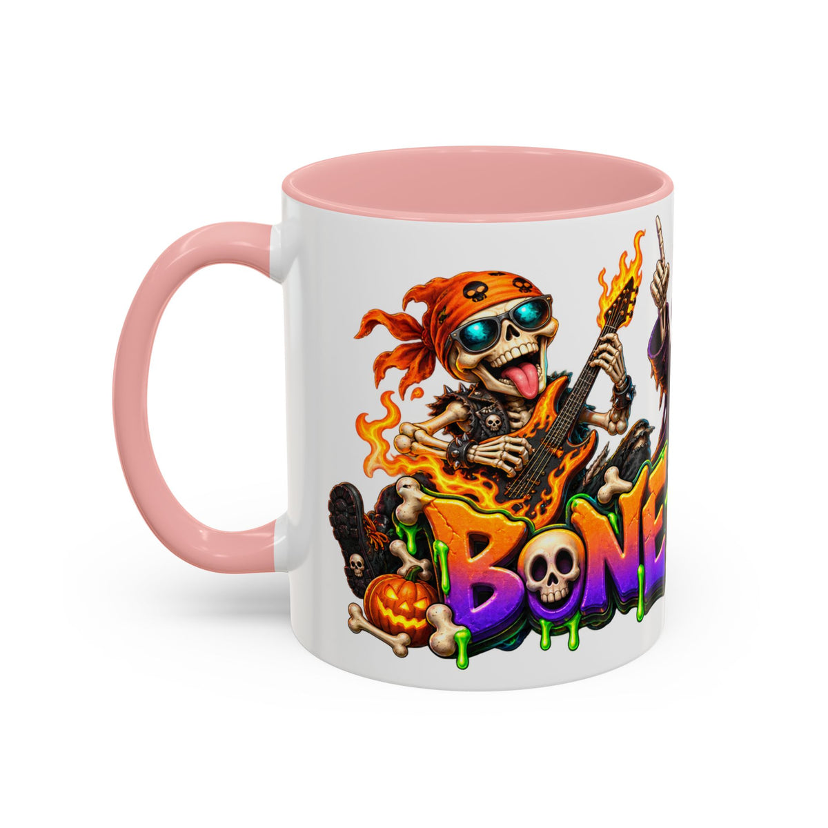 Bone to Be Wild Skeleton Crew Halloween White Mug