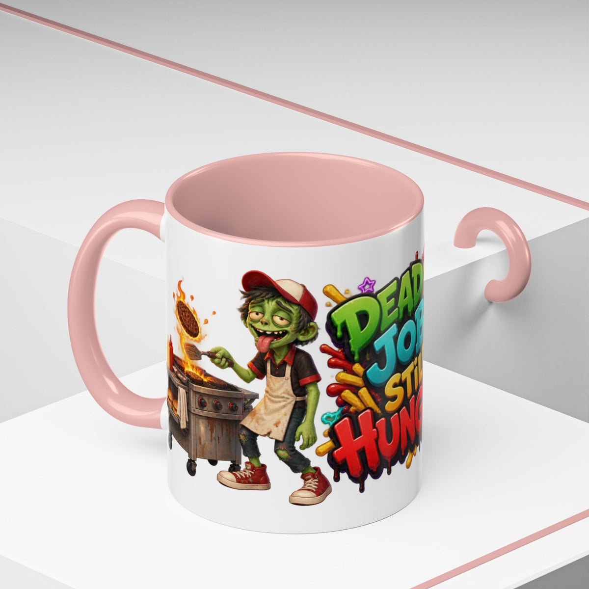 Dead End Job Still Hungry Funny Zombie Halloween White Mug