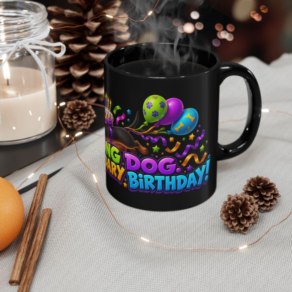 Long Dog Legendary Birthday Dachshund Black Mug