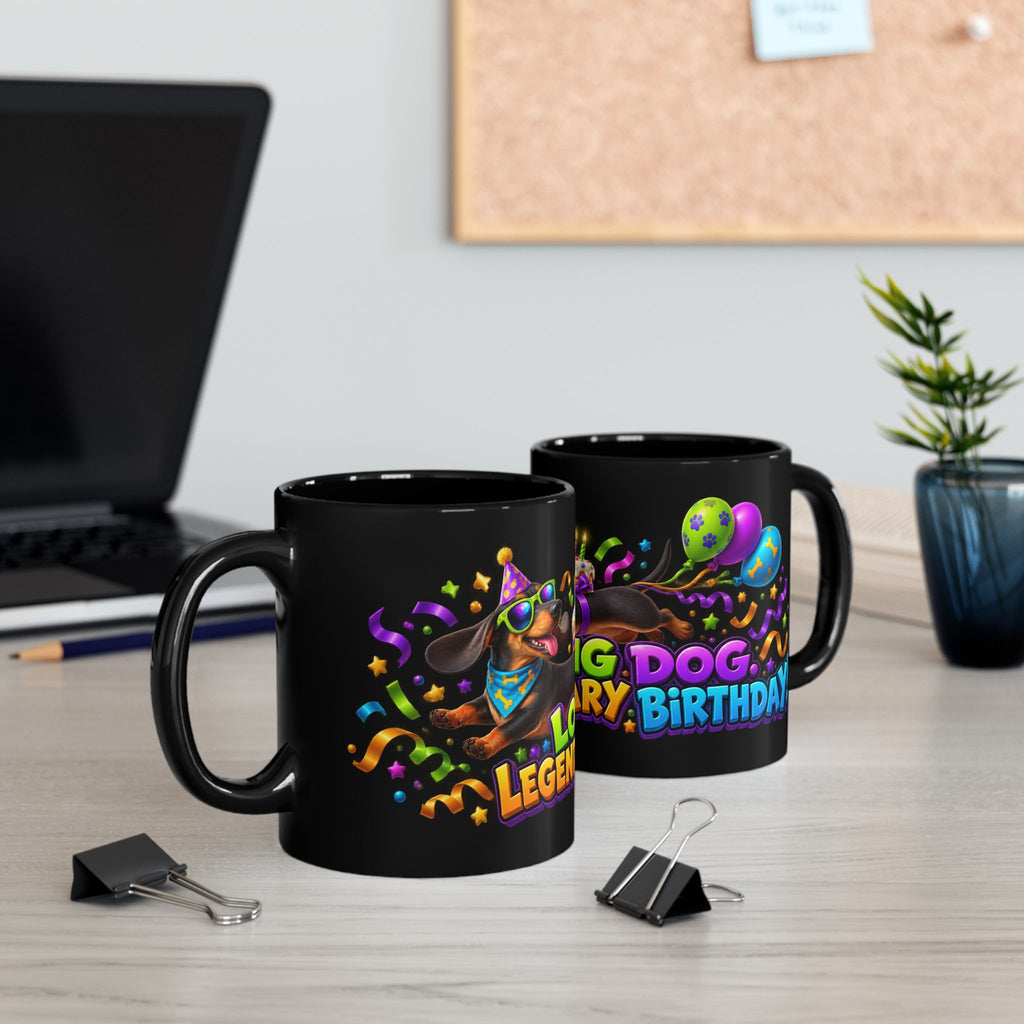 Long Dog Legendary Birthday Dachshund Black Mug