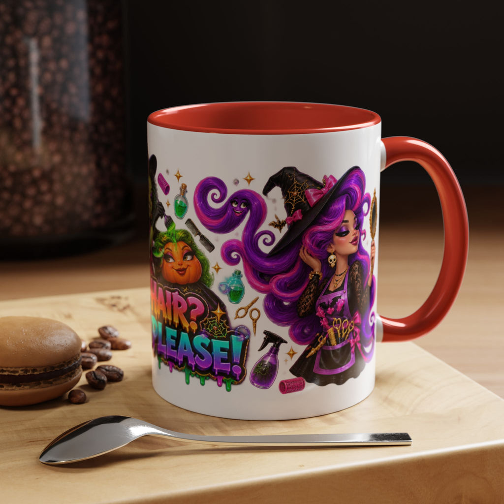 Bad Hair Witch Please Halloween Hairstylist White Mug