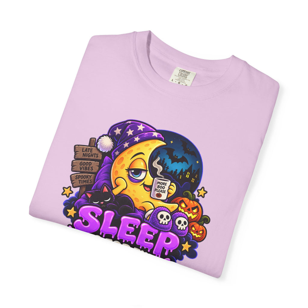 Sleep Is for the Living – Funny Halloween Moon T-Shirt