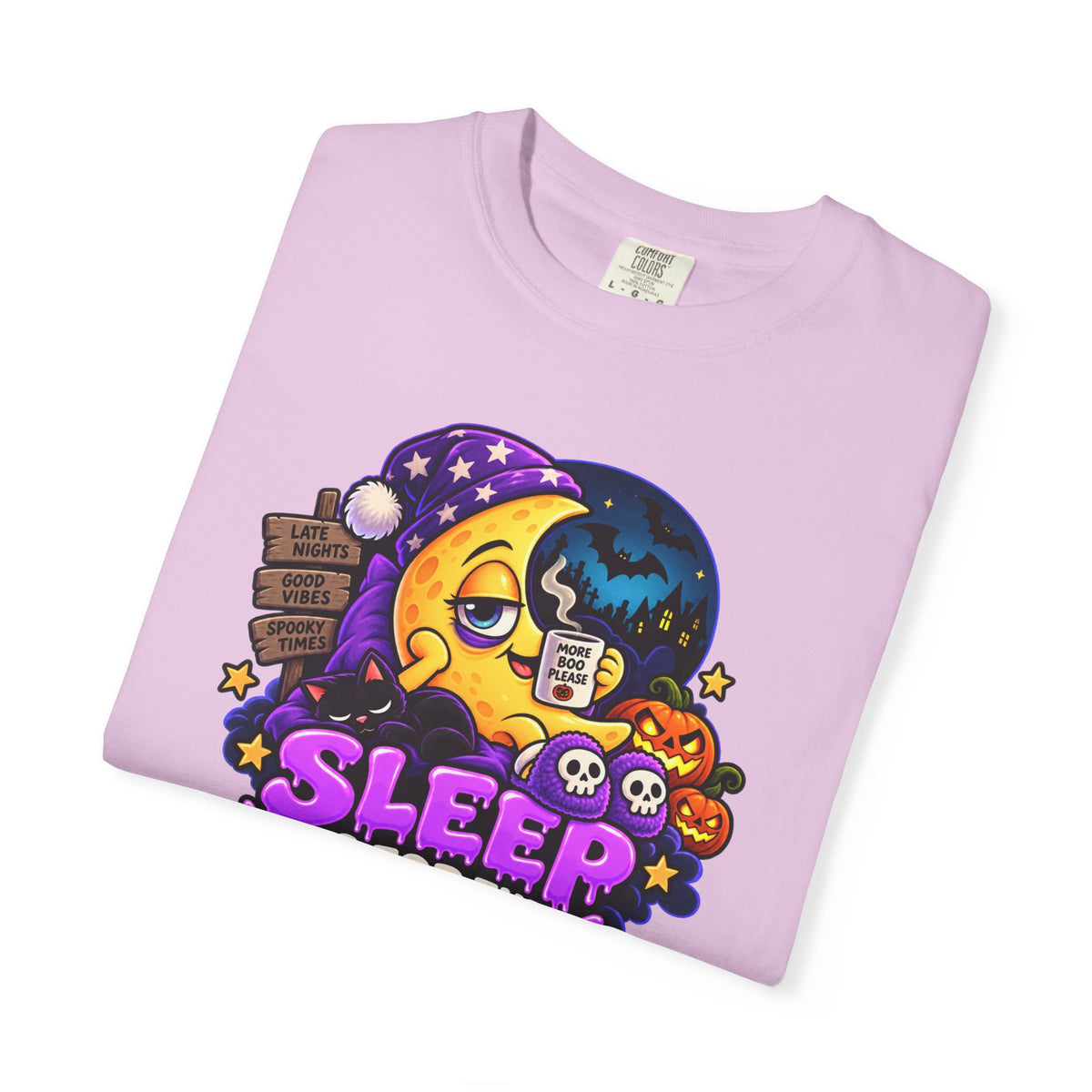 Sleep Is for the Living – Funny Halloween Moon T-Shirt
