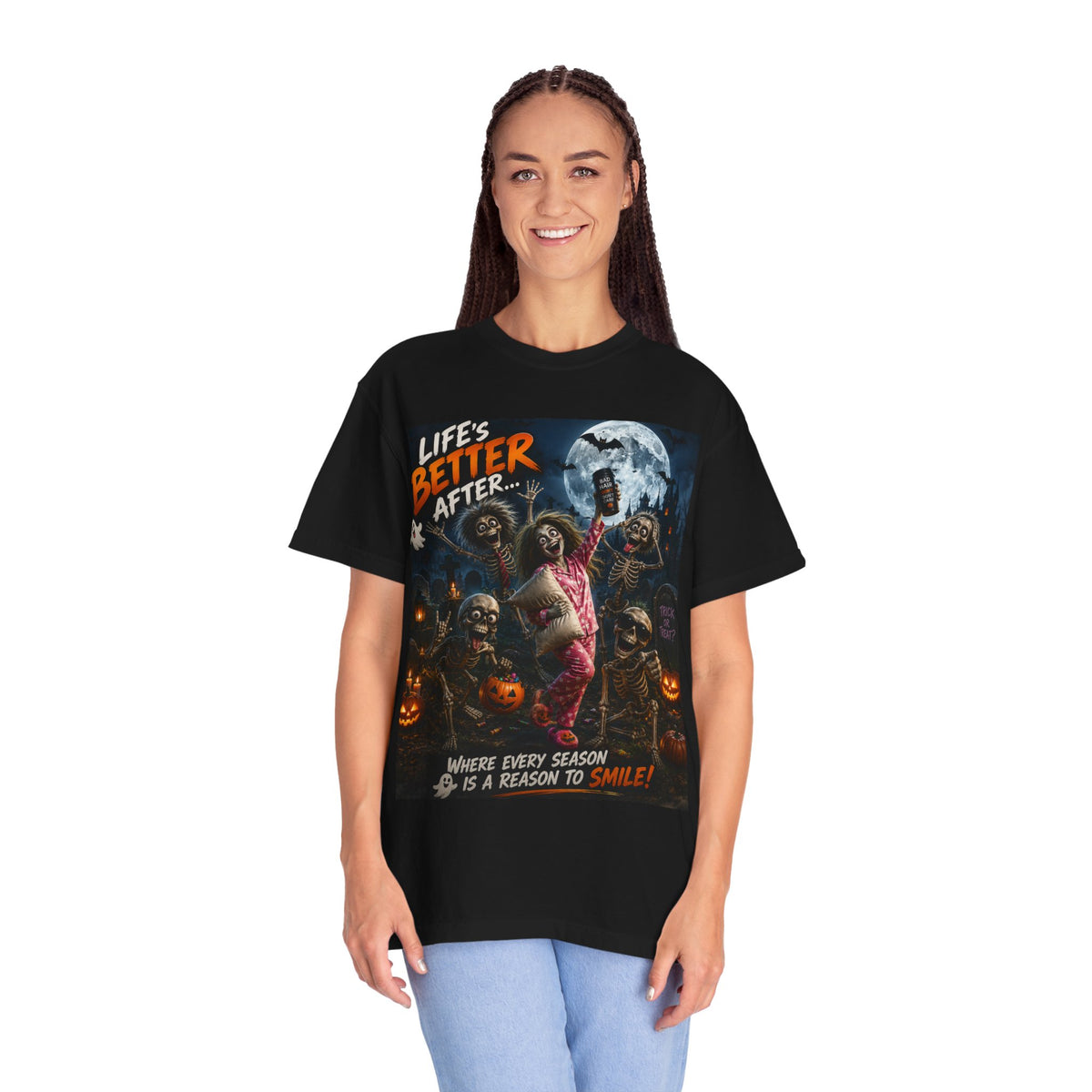Halloween Zombies T-Shirt — "Life's Better After..." Spooky Pumpkin Graphic Tee